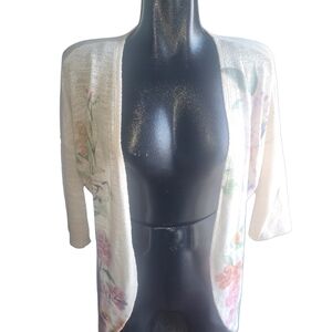 Live In The Moment Floral Cream Knit Cardigan XL